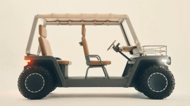 Amble One is a street-legal electric buggy with a modular design, over 100 km claimed range and seating for four. (Image: Amble)