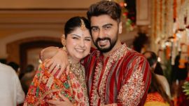 Arjun Kapoor and Anshula Kapoor during wedding celebrations