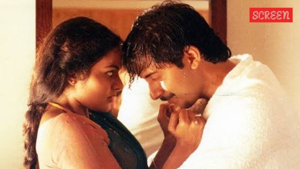 Arvind Swamy and Madhoo in a still from the film Roja