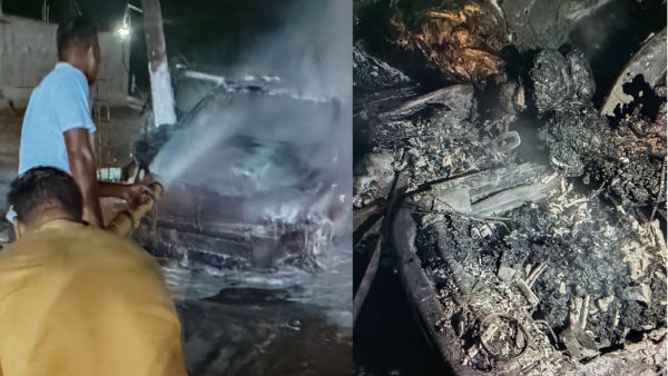 police suspect was deliberately set ablaze over a long-standing sand mining rivalry in Chhattisgarh's Korea district Tuesday evening.