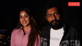 Peddi's director Buchi Babu Sana with actress Janhavi Kapoor