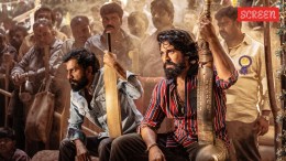 Director Buchi Babu Sana with actor Ram Charan on the sets of Peddi