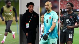 (L-R): The families of players like Alphonso Davies, Nathan Saliba, Milan Borjan and Jonathan David have immigrated to Canada. (AP)