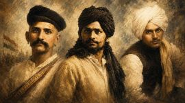 Damodar Hari Chapekar, 28, Balkrishna Hari Chapekar, 24, and Vasudeo Hari Chapekar. (Wikimedia Commons)