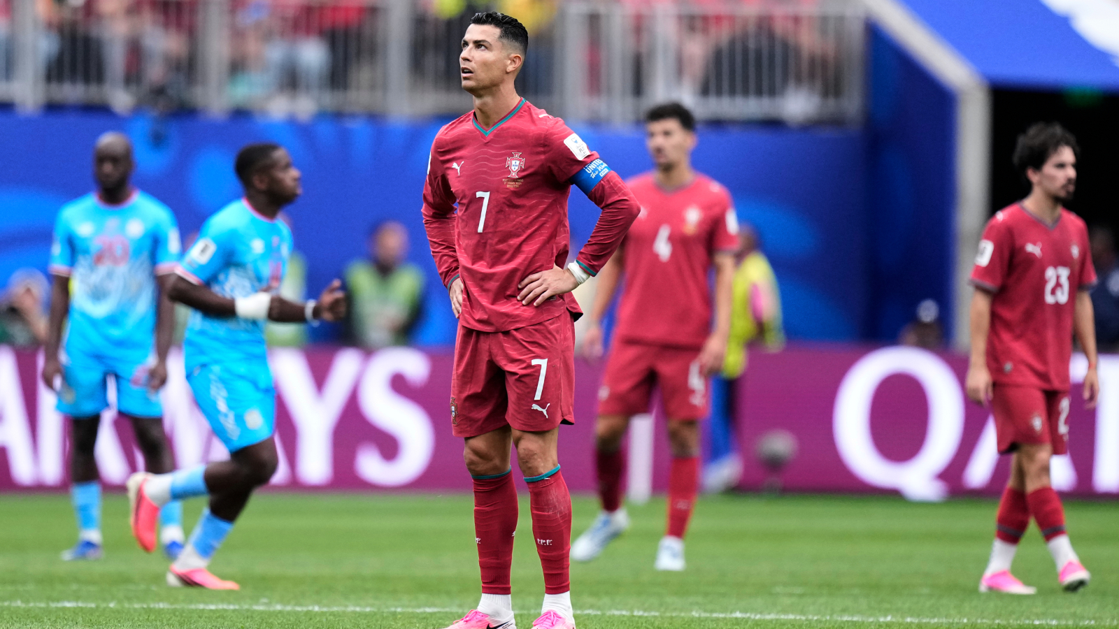 Cristiano Ronaldo dejected after Portugal's 1-1 draw vs DR Congo in the FIFA World Cup 2026 match. (AP)