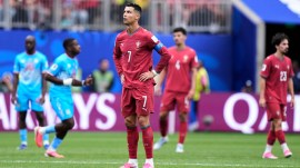 Cristiano Ronaldo dejected after Portugal's 1-1 draw vs DR Congo in the FIFA World Cup 2026 match. (AP)