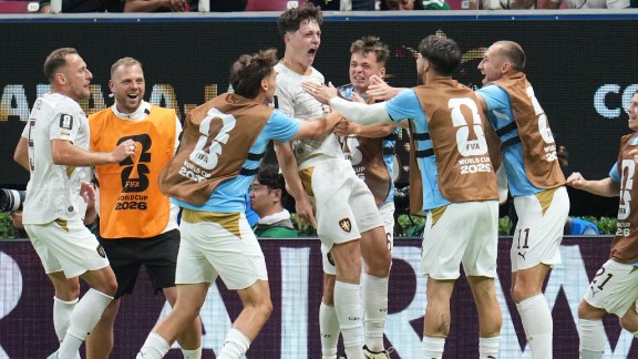 Czechia's Ladislav Krejci, centre, celebrates with teammates after scoring his team's first goal during the World Cup Group A soccer match between South Korea and Czechia in Zapopan, near Guadalajara, Mexico, Thursday, June 11, 2026. (AP Photo/Matias Delacroix)