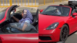 The car featured in the viral video is a Porsche 718 Boxster