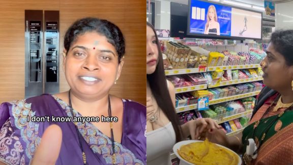 Dressed in her favourite saree, Reshma explored the streets of Bangkok, documenting her “first-ever vlog"