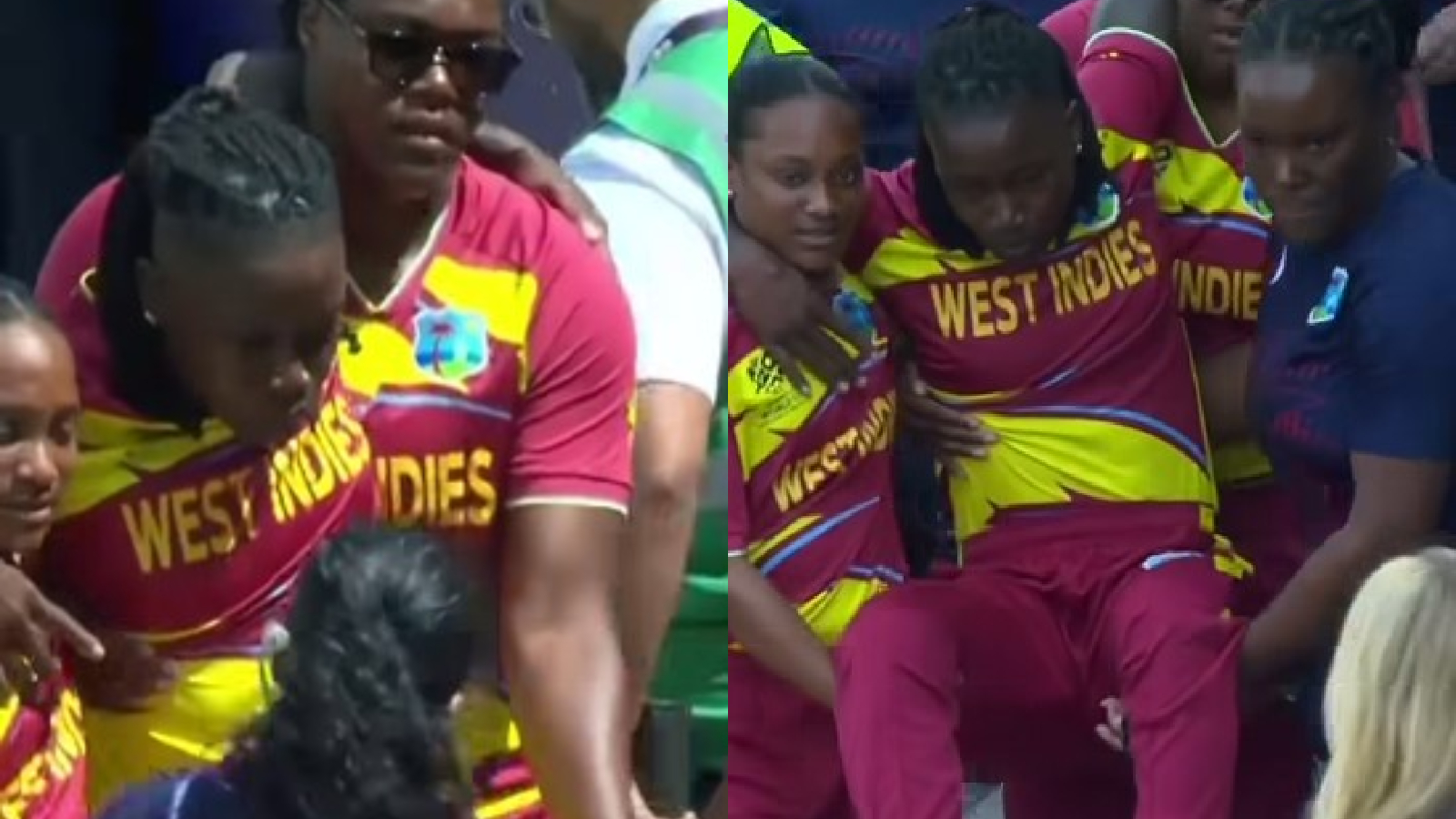 Deandra Dottin carried off by teammates, comes back to play vital knock vs AUS