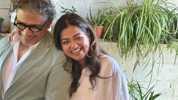 Riva with her husband.