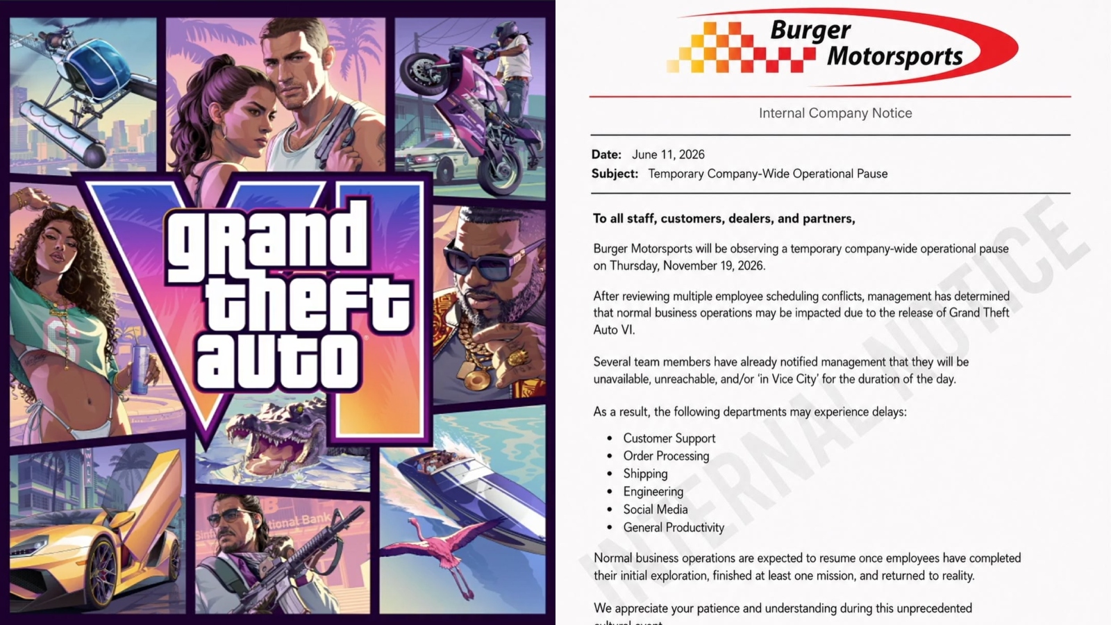 US company declares holiday for GTA 6 release day: ‘Unreachable and in Vice City’
