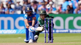 Indian skipper Harmanpreet Kaur in action during Women's T20 World Cup. (AP)