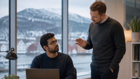 Indian man in Norway work culture