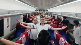 Last year, yoga was held on a stationary Vande Bharat Train at Gandhinagar railway station. (File)