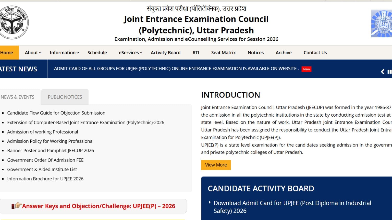 JEECUP 2026 Answer Keys Released: How to download from jeecup.admissions.nic.in