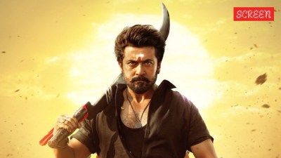 Suriya in a still from the film, Karuppu, directed by RJ Balaji