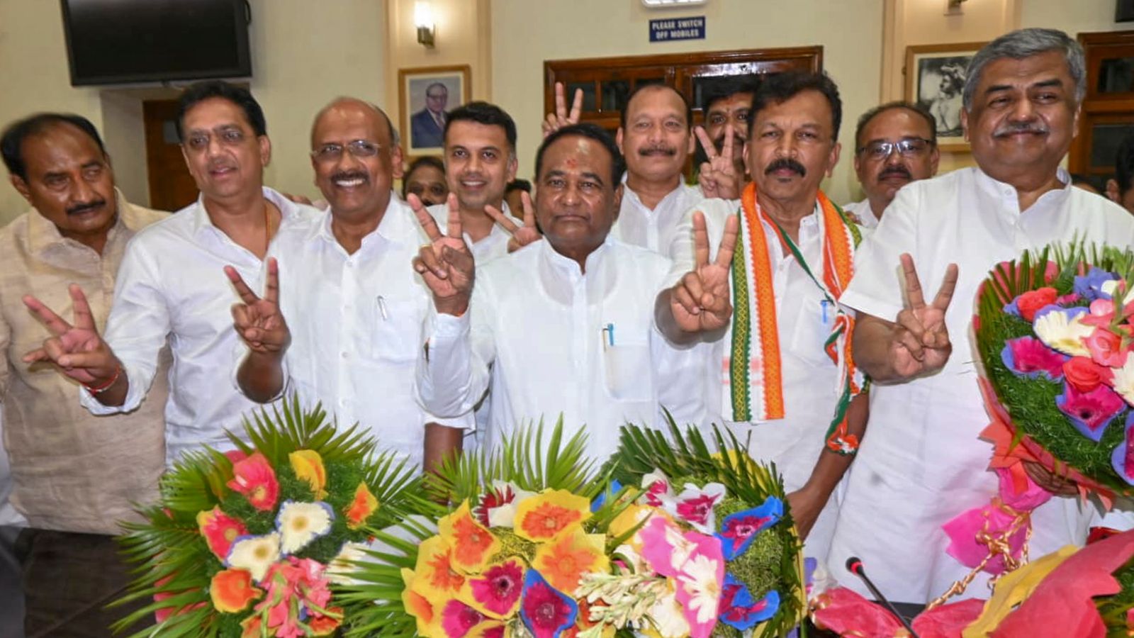 Five candidates of Congress, Thippannappa Kamknoor, PV Mohan, BK Hariprasad (KPCC president), Shivanna B S, and Vinay Karthik Prakash emerged victorious in the Legislative Council seats that went to polls. (PTI Photo)