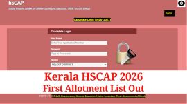 Kerala HSCAP Result 2026 allotment list