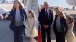 During formal interactions and greetings with officials, she was occasionally seen standing behind Meloni