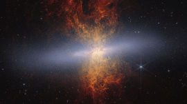 NASA's James Webb Space Telescope captured its most detailed infrared view of Messier 82, revealing around 16.5 million stars hidden behind thick clouds of cosmic dust. (Image: NASA)