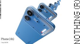 The Phone 4b features a vertically stacked dual-camera system housed in an oval-shaped camera island. (Image: Nothing)