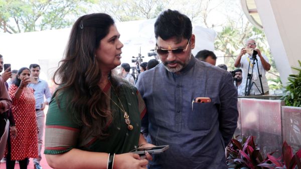 Pankaja Munde and Dhananjay Munde at Vidhan Bhavan in Mumbai. (Express File Photo by Ganesh Shirsekar)