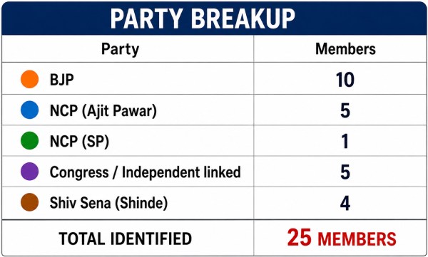 A breakup of family members across political parties in the Council. (AI-generated graphic)