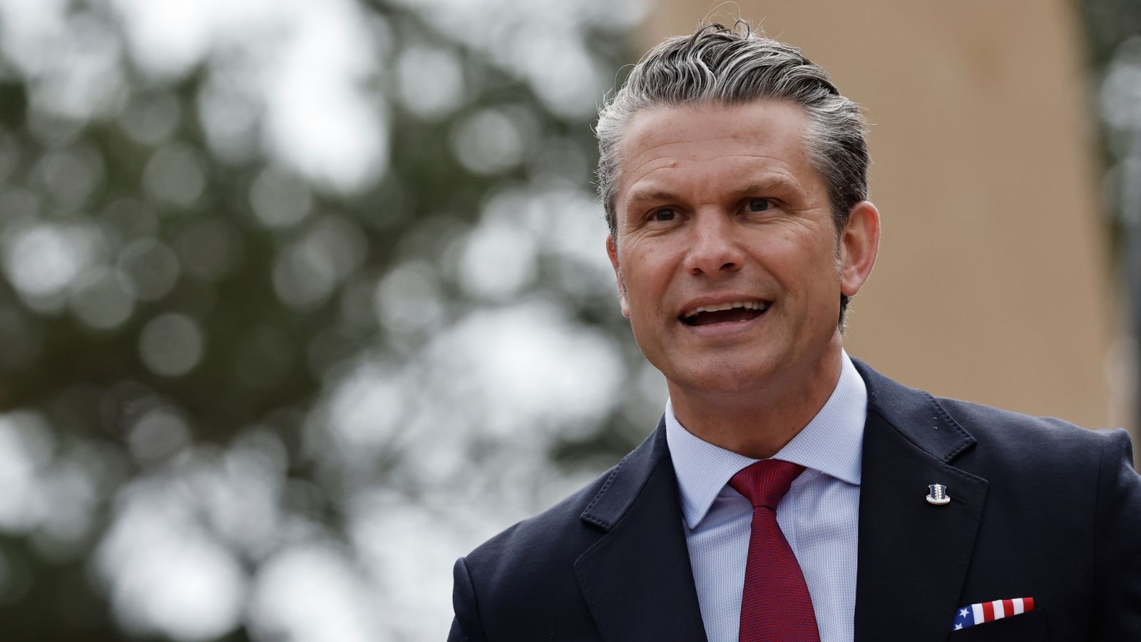 US Defense Secretary Pete Hegseth delivers a speech at the US cemetery to commemorate the 82nd anniversary of the D-Day landings, in Colleville-sur-Mer, Normandy, France, Saturday, June 6, 2026. (AP Photo)