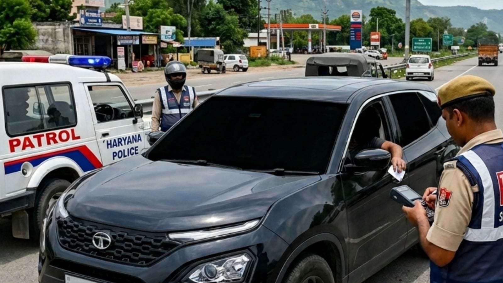 Police maintained that action against vehicles violating traffic rules has been intensified across the district. (Photo/AI generated)
