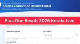 DHSE Kerala Plus One (+1) Result 2026 LIVE Updates: List of official websites to download results
