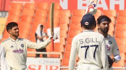 India players Shubman Gill and KL Rahul celebrate after scoring centuries against Afghanistan (Express Photos | Kamleshwar Singh)