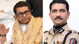 MNS chief Raj Thackeray, Nagpur police commissioner Vishwas Nangare Patil (
