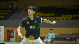 Chouhan twice put his formidable attacking game to lethal use to swamp World No 6 Chou Tien Chen with 6 straight points, and won 21-17, 26-24 at the US Open Super 300 in Fullerton, California. (BAI Photo)