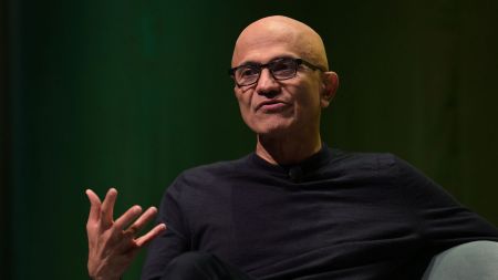 In his latest blog post, Microsoft CEO Satya Nadella outlined the company's strategy for expanding its in-house MAI AI models across products. (File Photo: Mike Kai Chen/The New York Times)