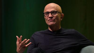 Satya Nadella, the chief executive of Microsoft, at the Hard Fork Live event in San Francisco, June 10, 2026. (Mike Kai Chen/The New York Times)
