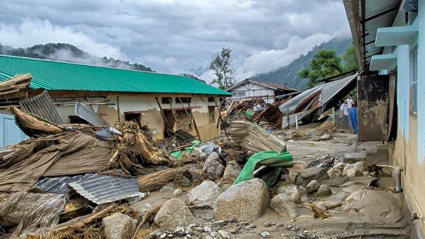  Debris scattered across an area after a landslide and flash floods near the NEEPCO project colony, Keyi Panyor district, Arunachal Pradesh, Wednesday, June 24, 2026. (PTI Photo) 