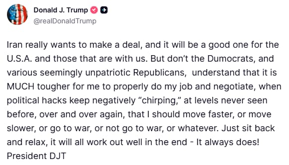 Trump Truth Social post