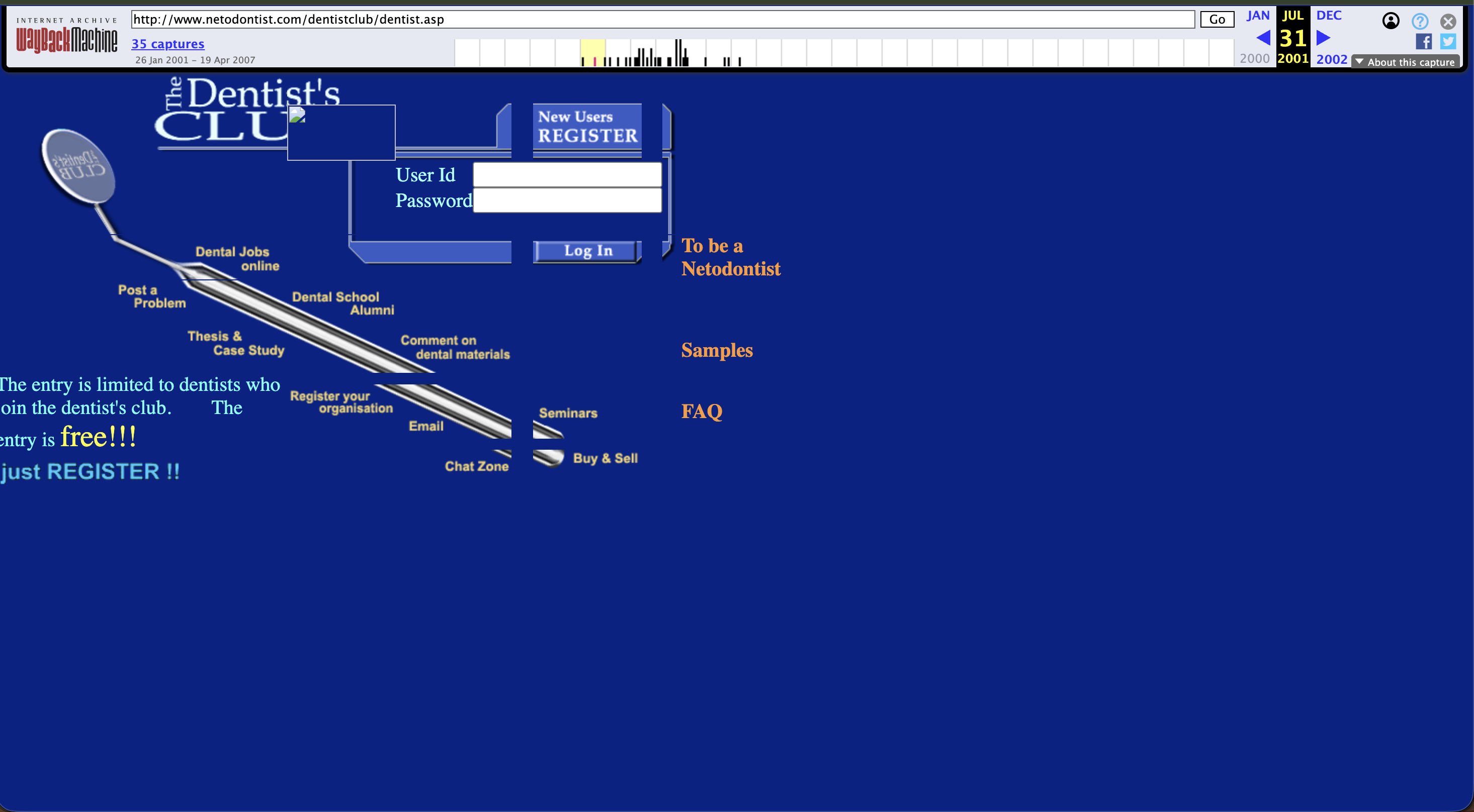 Screenshot from Wayback Machine.