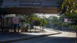 Subhash Bridge over the Sabarmati River. (Express Photo by Bhupendra Rana)