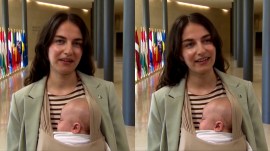Sweden Climate Minister Romina Pourmokhtari Brings Baby to EU Meeting