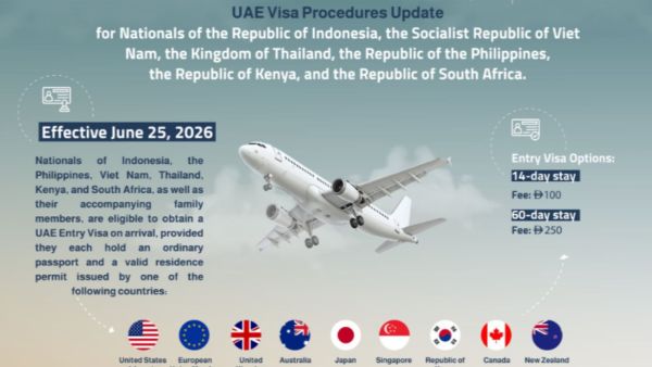 The UAE has expanded its visa-on-arrival programme to include six more countries (Image: UAE MOFA/X)