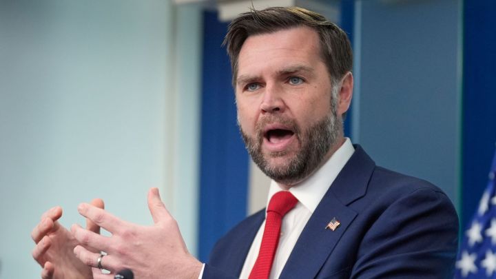 US Vice President JD Vance speaks at a White House press briefing in the Brady Briefing Room, Washington DC, 18 June 2026.