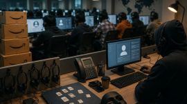 During the raid, police found several young men and women allegedly engaged in conversations with foreign nationals using laptops, headsets and internet-based software. (Image: AI generated)