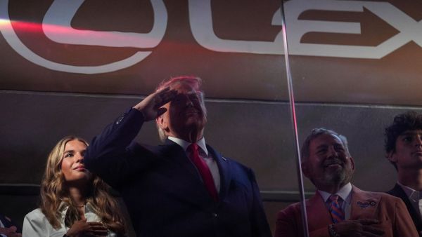 U.S. President Donald Trump salutes as he attends Game 3 of the NBA playoffs at Madison Square Garden in New York City, New York, U.S., June 8, 2026. (Photo: REUTERS)