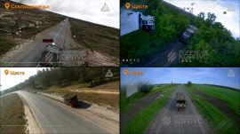 Destroyed trucks now line the route, as Russian convoys have attempted to move off main roads to avoid detection. (Screenshot/twitter.com/NOELreports)