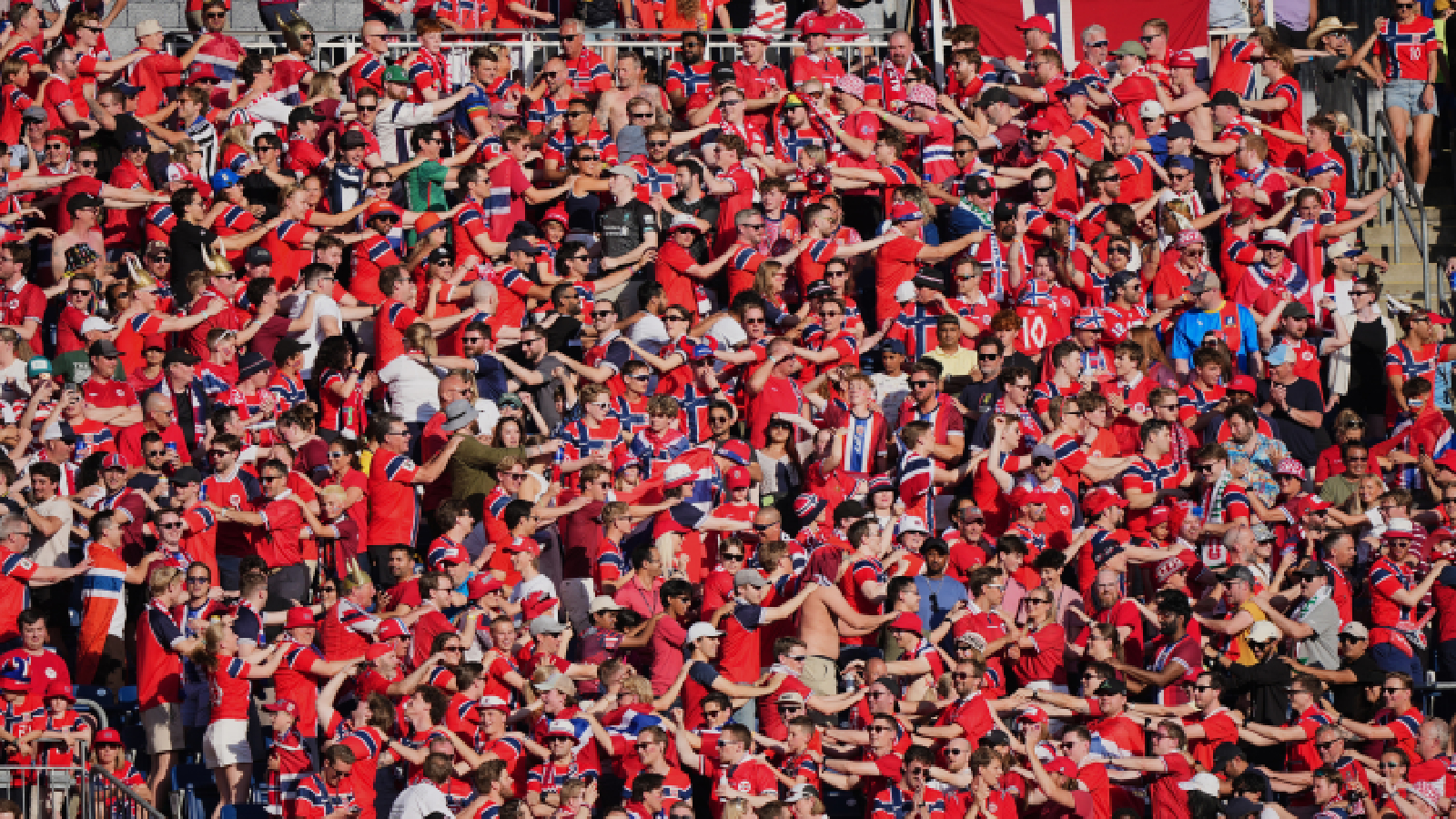 Norway fans row during the World Cup Group I soccer match between Iraq and Norway in Foxborough near Boston. (AP Photo)
