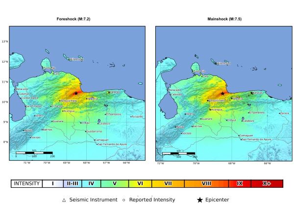 Venezuela USGS shake map
