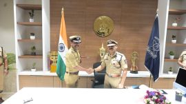 Nangre Patil took over the charge as the Nagpur Commissioner from the former CP Ravinder Singal Monday.
