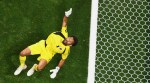 Cape Verde goalkeeper Vozinha saves a ball during the World Cup Group H soccer match against Spain in Atlanta, Monday, June 15, 2026. (AP Photo/Colin Hubbard)